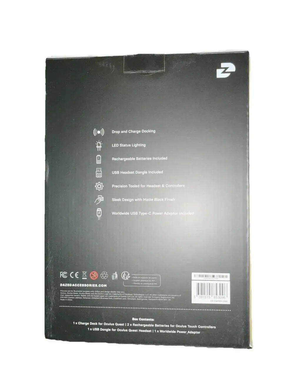 Dazed Charge Dock Compatible with Oculus Quest Headset & Controllers (Android)